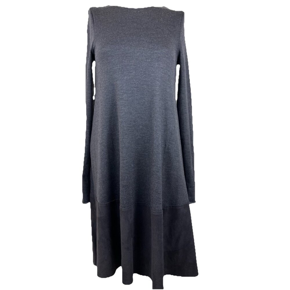 Xs Wolford Wool Faux Suede A-line Tunic Dress Gray